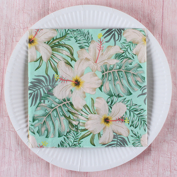 Χαρτοπετσέτα με εκτύπωση τροπικού δάσους σε σκανδιναβικό στυλ, 3-πλά, από virgin ξυλοπολτό, 20 φύλλα, 70 g, δυνατότητα εκτύπωσης λογότυπου