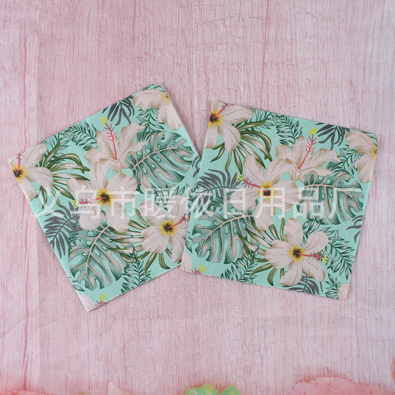 Χαρτοπετσέτα με εκτύπωση τροπικού δάσους σε σκανδιναβικό στυλ, 3-πλά, από virgin ξυλοπολτό, 20 φύλλα, 70 g, δυνατότητα εκτύπωσης λογότυπου