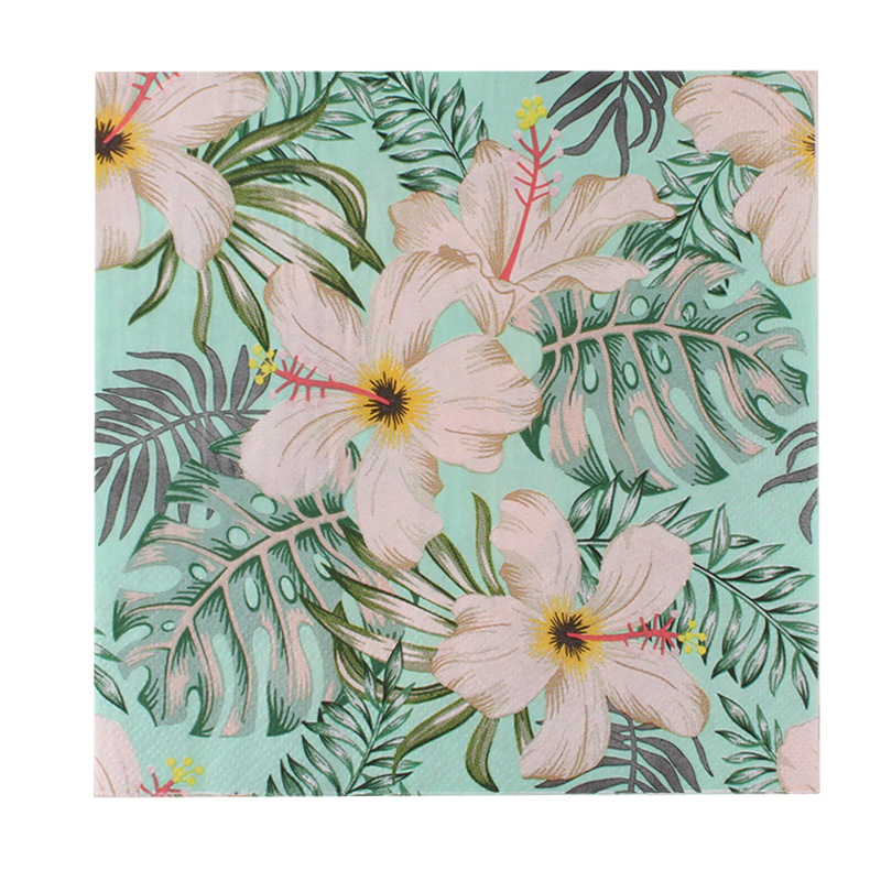 Χαρτοπετσέτα με εκτύπωση τροπικού δάσους σε σκανδιναβικό στυλ, 3-πλά, από virgin ξυλοπολτό, 20 φύλλα, 70 g, δυνατότητα εκτύπωσης λογότυπου