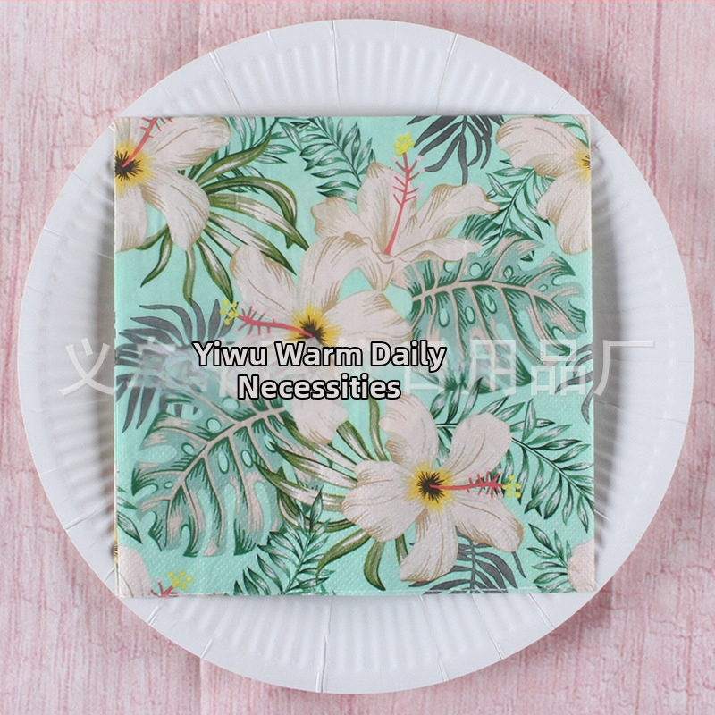 Χαρτοπετσέτα με εκτύπωση τροπικού δάσους σε σκανδιναβικό στυλ, 3-πλά, από virgin ξυλοπολτό, 20 φύλλα, 70 g, δυνατότητα εκτύπωσης λογότυπου