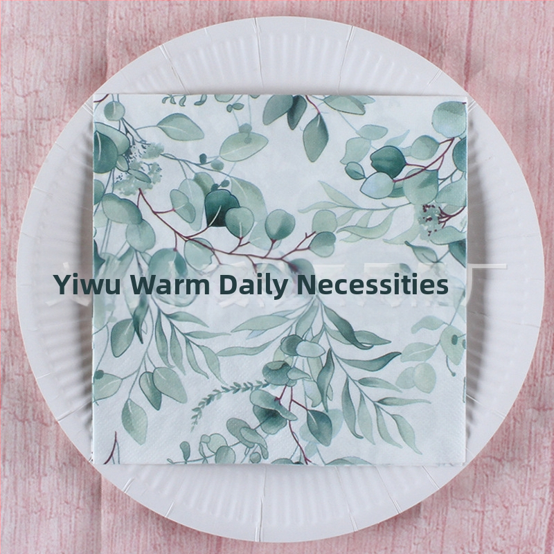 Χαρτοπετσέτα με εκτύπωση τροπικού δάσους σε σκανδιναβικό στυλ, 3-πλά, από virgin ξυλοπολτό, 20 φύλλα, 70 g, δυνατότητα εκτύπωσης λογότυπου