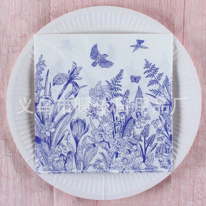 Χαρτοπετσέτα με εκτύπωση τροπικού δάσους σε σκανδιναβικό στυλ, 3-πλά, από virgin ξυλοπολτό, 20 φύλλα, 70 g, δυνατότητα εκτύπωσης λογότυπου