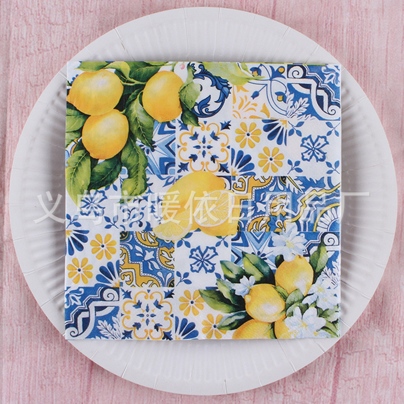 Χαρτοπετσέτα με εκτύπωση τροπικού δάσους σε σκανδιναβικό στυλ, 3-πλά, από virgin ξυλοπολτό, 20 φύλλα, 70 g, δυνατότητα εκτύπωσης λογότυπου