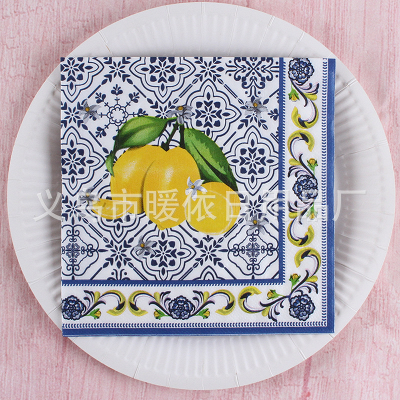 Χαρτοπετσέτα με εκτύπωση τροπικού δάσους σε σκανδιναβικό στυλ, 3-πλά, από virgin ξυλοπολτό, 20 φύλλα, 70 g, δυνατότητα εκτύπωσης λογότυπου