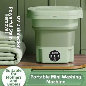 Μίνι πλυντήριο ρούχων με πτυσσόμενο σχέδιο, διπλής χρήσης για εσώρουχα και κάλτσες, κατάλληλο για φοιτητές
