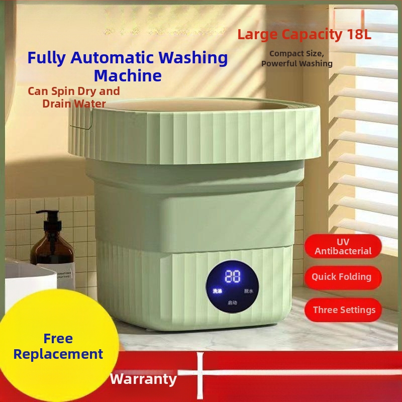 Μίνι πλυντήριο ρούχων με πτυσσόμενο σχέδιο, διπλής χρήσης για εσώρουχα και κάλτσες, κατάλληλο για φοιτητές