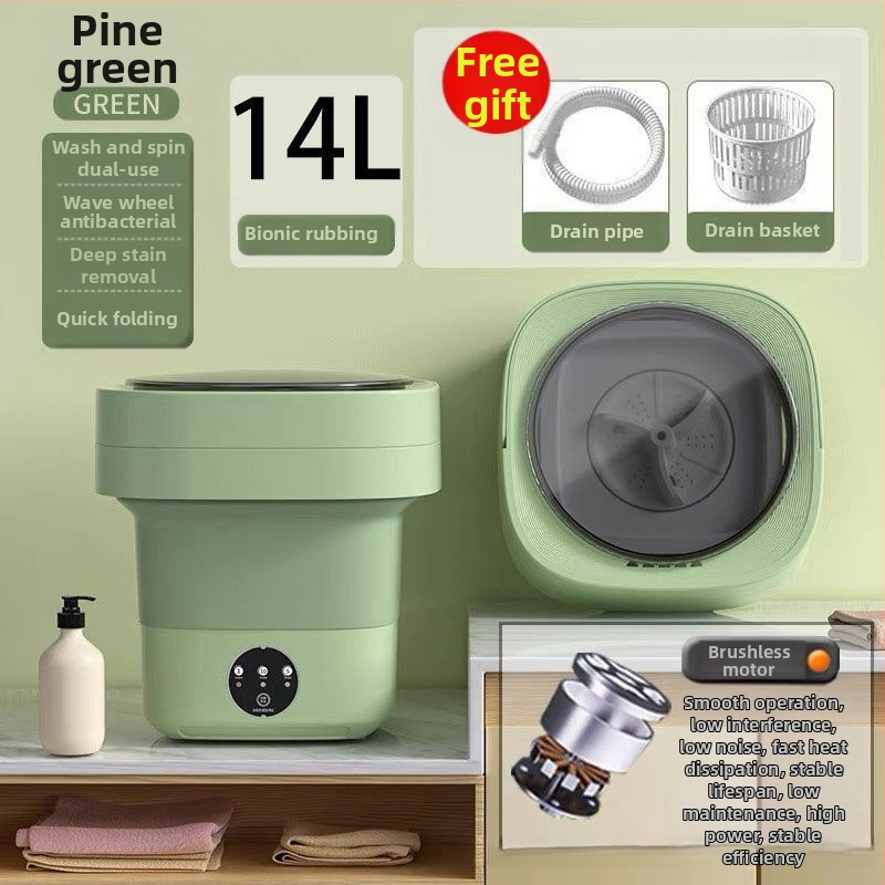 Μίνι πλυντήριο ρούχων με πτυσσόμενο σχέδιο, διπλής χρήσης για εσώρουχα και κάλτσες, κατάλληλο για φοιτητές