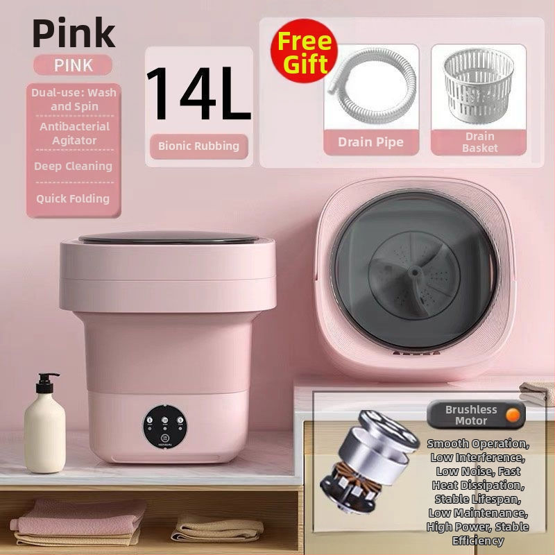 Μίνι πλυντήριο ρούχων με πτυσσόμενο σχέδιο, διπλής χρήσης για εσώρουχα και κάλτσες, κατάλληλο για φοιτητές