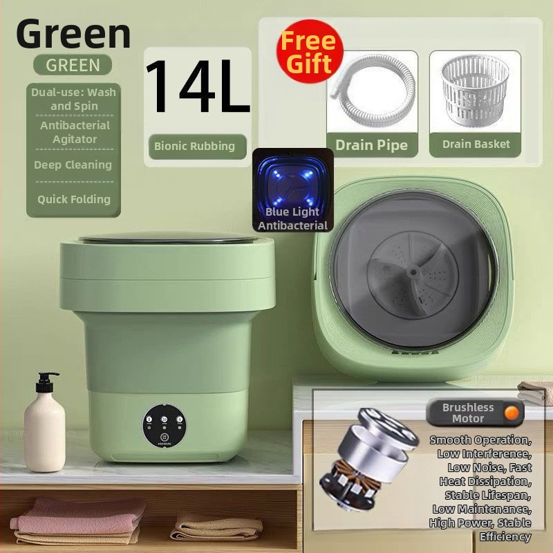 Μίνι πλυντήριο ρούχων με πτυσσόμενο σχέδιο, διπλής χρήσης για εσώρουχα και κάλτσες, κατάλληλο για φοιτητές