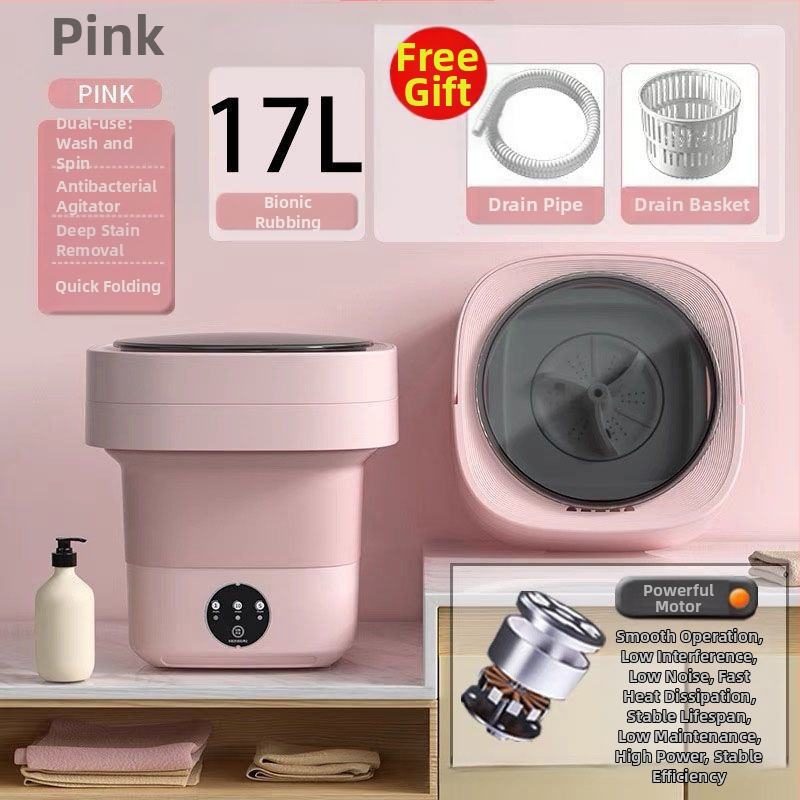 Μίνι πλυντήριο ρούχων με πτυσσόμενο σχέδιο, διπλής χρήσης για εσώρουχα και κάλτσες, κατάλληλο για φοιτητές