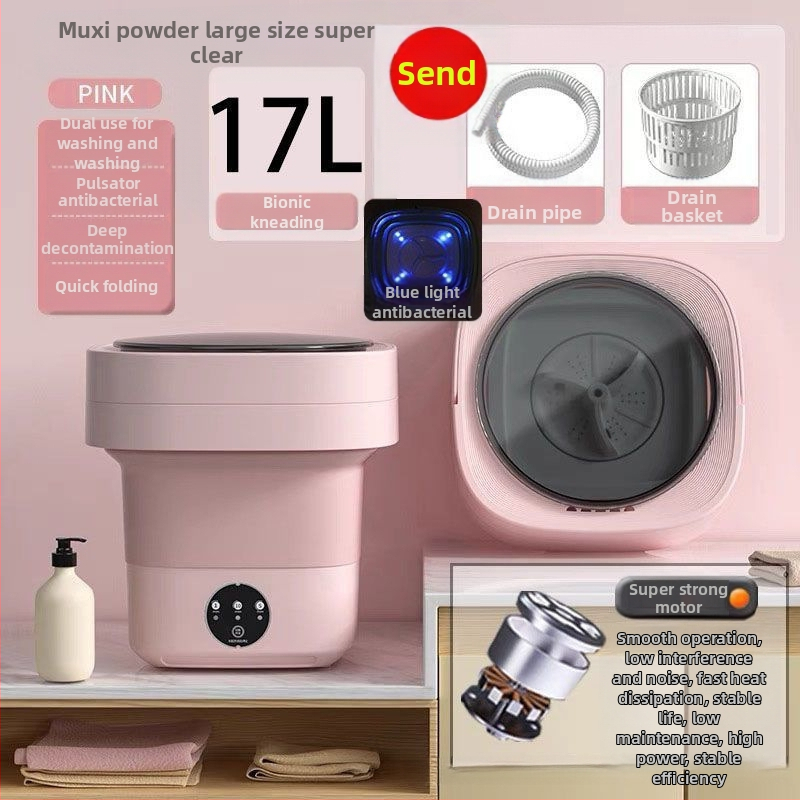 Μίνι πλυντήριο ρούχων με πτυσσόμενο σχέδιο, διπλής χρήσης για εσώρουχα και κάλτσες, κατάλληλο για φοιτητές