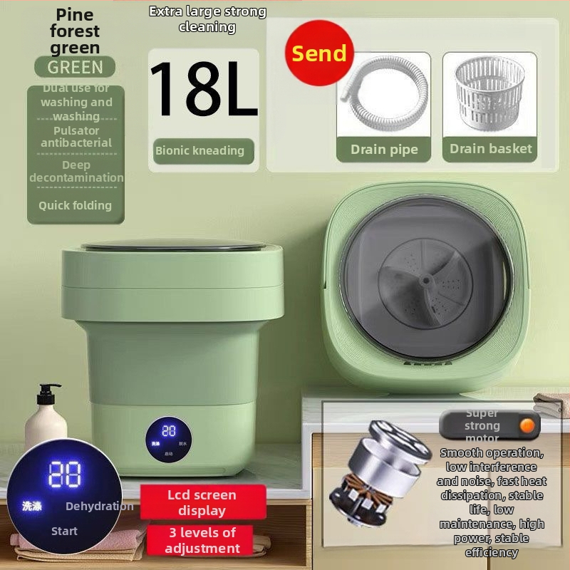 Μίνι πλυντήριο ρούχων με πτυσσόμενο σχέδιο, διπλής χρήσης για εσώρουχα και κάλτσες, κατάλληλο για φοιτητές