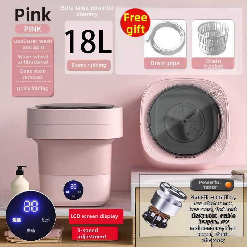 Μίνι πλυντήριο ρούχων με πτυσσόμενο σχέδιο, διπλής χρήσης για εσώρουχα και κάλτσες, κατάλληλο για φοιτητές