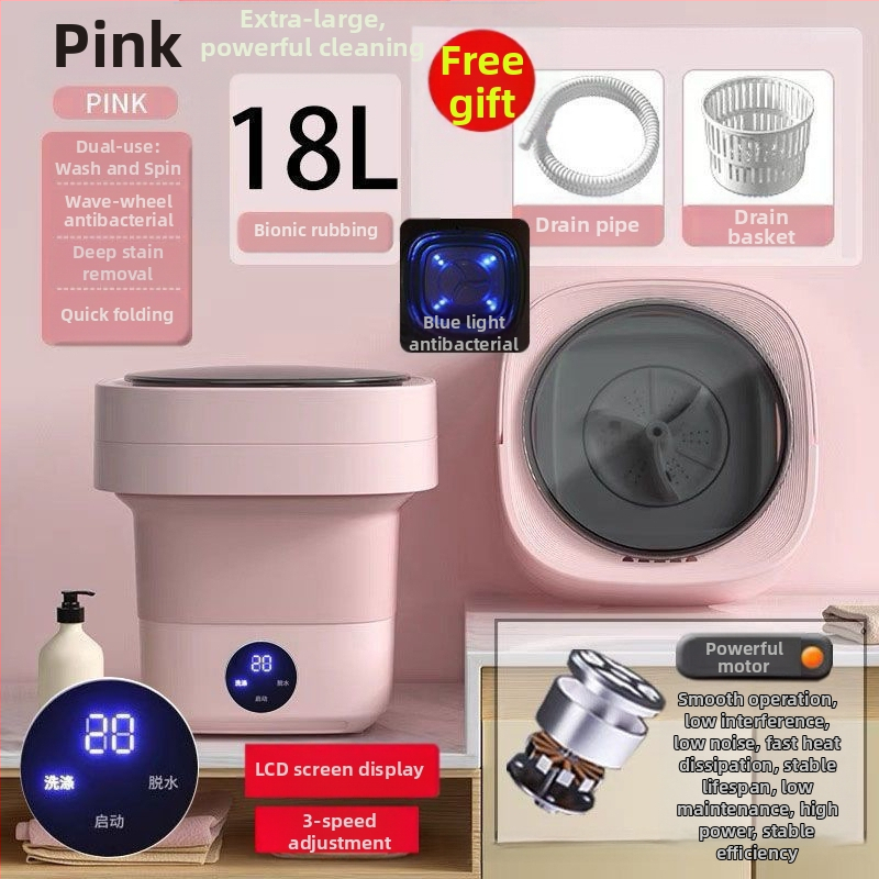 Μίνι πλυντήριο ρούχων με πτυσσόμενο σχέδιο, διπλής χρήσης για εσώρουχα και κάλτσες, κατάλληλο για φοιτητές