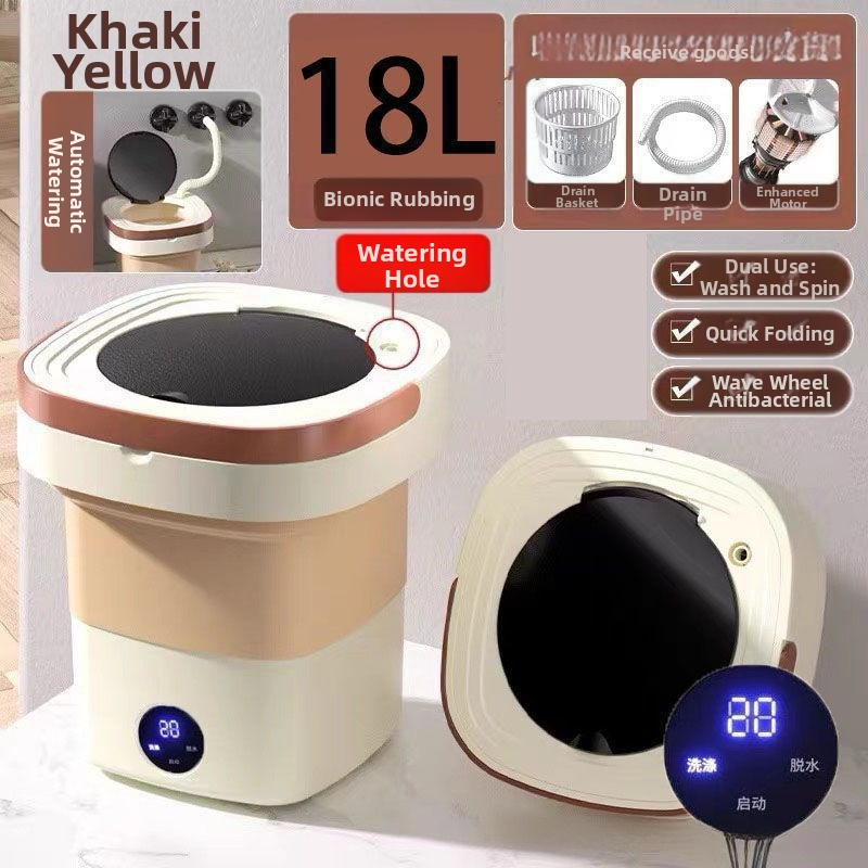 Μίνι πλυντήριο ρούχων με πτυσσόμενο σχέδιο, διπλής χρήσης για εσώρουχα και κάλτσες, κατάλληλο για φοιτητές