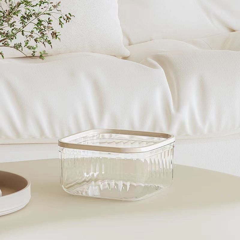 Πλαστικός επιτραπέζιος κάδος απορριμμάτων με καπάκι πίεσης, τετράγωνος, χωρητικότητα έως 4 L, οικιακή χρήση