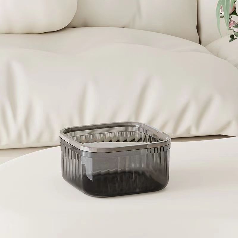 Πλαστικός επιτραπέζιος κάδος απορριμμάτων με καπάκι πίεσης, τετράγωνος, χωρητικότητα έως 4 L, οικιακή χρήση