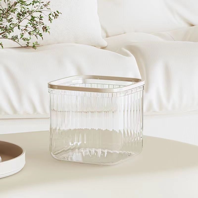 Πλαστικός επιτραπέζιος κάδος απορριμμάτων με καπάκι πίεσης, τετράγωνος, χωρητικότητα έως 4 L, οικιακή χρήση