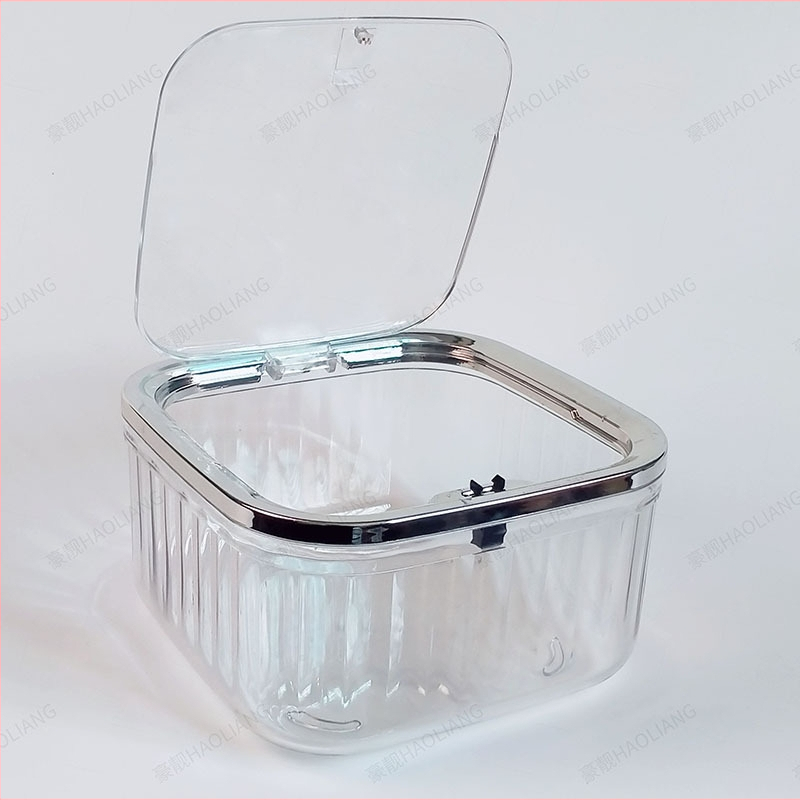 Πλαστικός επιτραπέζιος κάδος απορριμμάτων με καπάκι πίεσης, τετράγωνος, χωρητικότητα έως 4 L, οικιακή χρήση