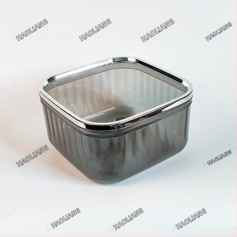 Πλαστικός επιτραπέζιος κάδος απορριμμάτων με καπάκι πίεσης, τετράγωνος, χωρητικότητα έως 4 L, οικιακή χρήση