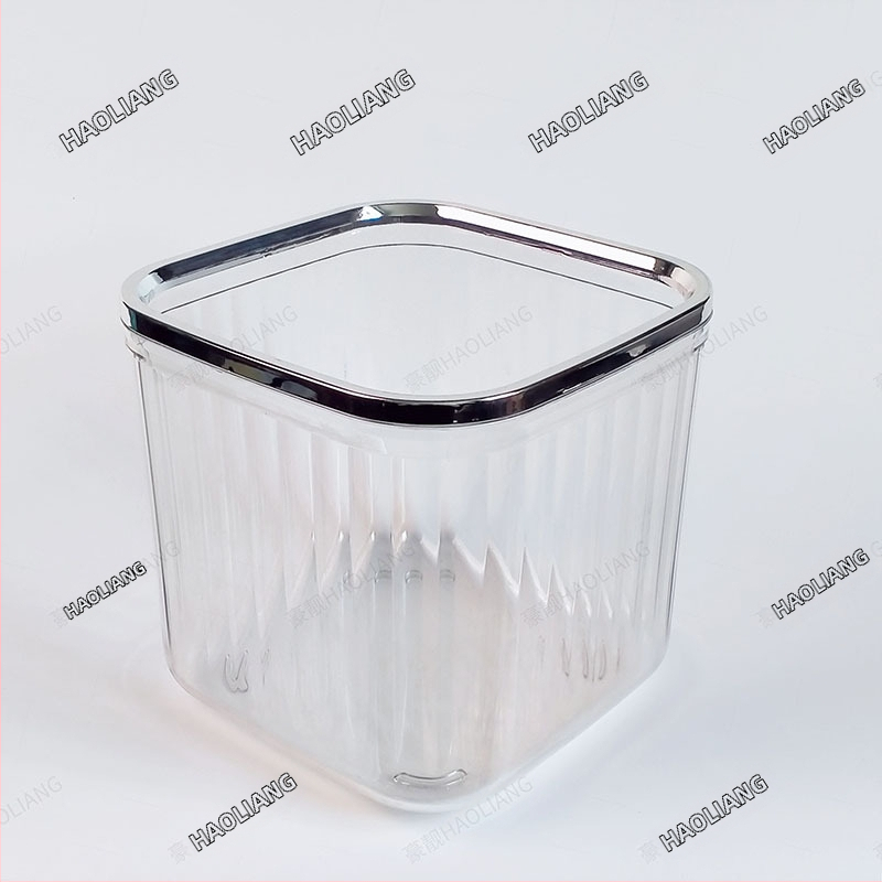 Πλαστικός επιτραπέζιος κάδος απορριμμάτων με καπάκι πίεσης, τετράγωνος, χωρητικότητα έως 4 L, οικιακή χρήση