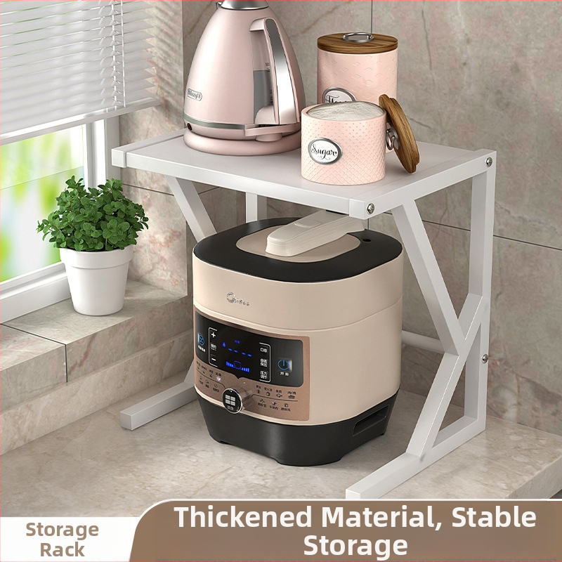 Virtuvės mikrobangų krosnelės laikymo lentyna – stalviršis, anglies plienas, ištraukiama, dviejų lygių, daugiafunkcinė