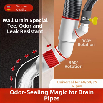 Βαλβίδα αποχέτευσης τοίχου με ABS+σιλικόνη, μηχανισμός ανάσυρσης, τύπος βρετανικού αποχέτευσης, μοντέρνο μινιμαλιστικό στυλ (Lj wall row)