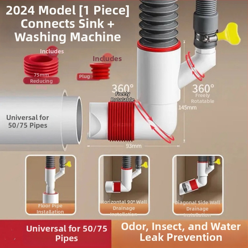 Βαλβίδα αποχέτευσης τοίχου με ABS+σιλικόνη, μηχανισμός ανάσυρσης, τύπος βρετανικού αποχέτευσης, μοντέρνο μινιμαλιστικό στυλ (Lj wall row)