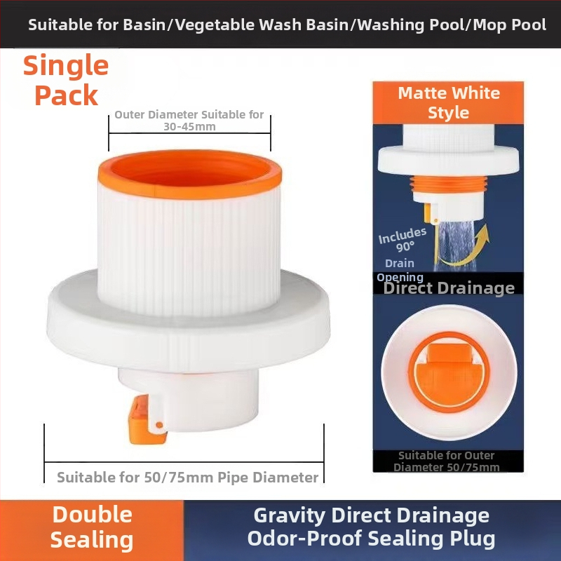 Βαλβίδα αποχέτευσης τοίχου με ABS+σιλικόνη, μηχανισμός ανάσυρσης, τύπος βρετανικού αποχέτευσης, μοντέρνο μινιμαλιστικό στυλ (Lj wall row)