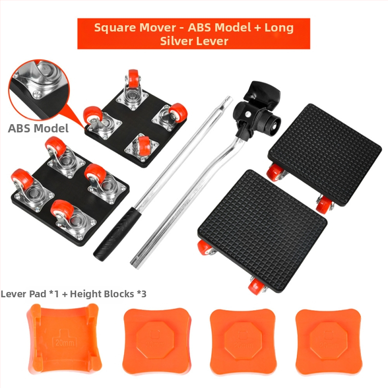 onkel.j Μετακινητής επίπλων με πανταχού ρόδες – ABS, σετ 9 τεμαχίων, εργαλεία μετακίνησης, οικιακή χρήση