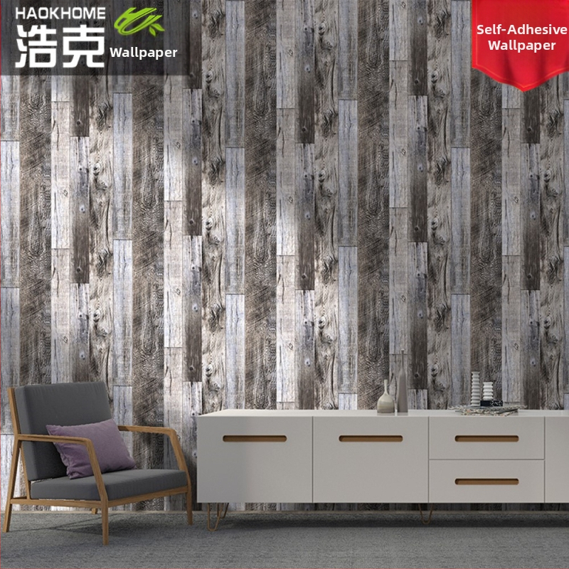 Самозалепващ 3D дървесен тапет, PVC, трислоен състав, водоустойчив стенен декор.