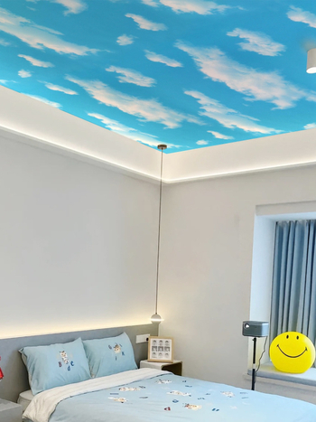 Αυτοκόλλητο τοίχου PVC, αδιάβροχο, αυτοκόλλητο, μοτίβο Ουρανός και Σύννεφα, παχυσμένο