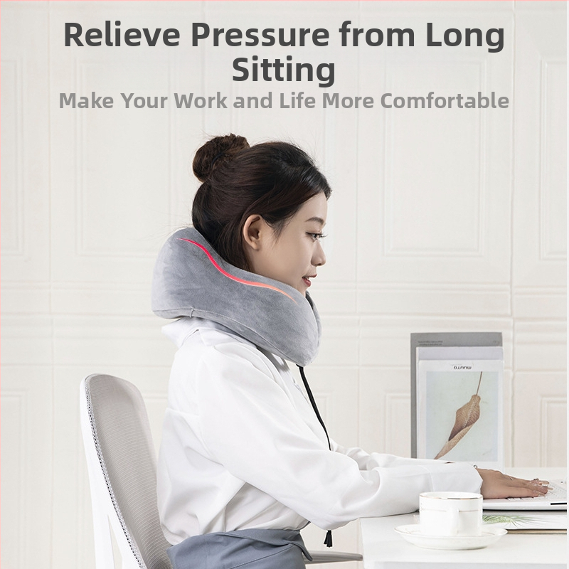 U-образна възглавница за шия с паметна пяна за офисни почивки и пътувания, опора за шийния прешлен, възглавница за шия при полети за възрастни