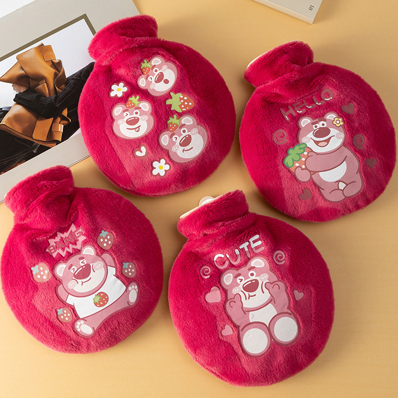 Μπουκάλι ζεστού νερού από βελούδινο ύφασμα, χαριτωμένος σχεδιασμός; PVC υψηλής πυκνότητας; θέρμανση με γέμισμα νερού; πολυλειτουργική χρήση για χέρια, πόδια, μέση, κοιλιά, κεφάλι και πλάτη; θερμό και κρύο διπλής χρήσης.