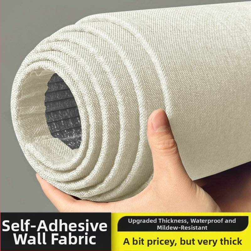 Lininis sienų audinys, daugiasluoksnė reljefinė paviršiaus, atsparus drėgmei, miegamajam ir televizoriaus fono dekorui, šiuolaikiškas minimalistinis stilius