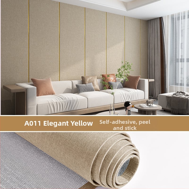 Lininis sienų audinys, daugiasluoksnė reljefinė paviršiaus, atsparus drėgmei, miegamajam ir televizoriaus fono dekorui, šiuolaikiškas minimalistinis stilius