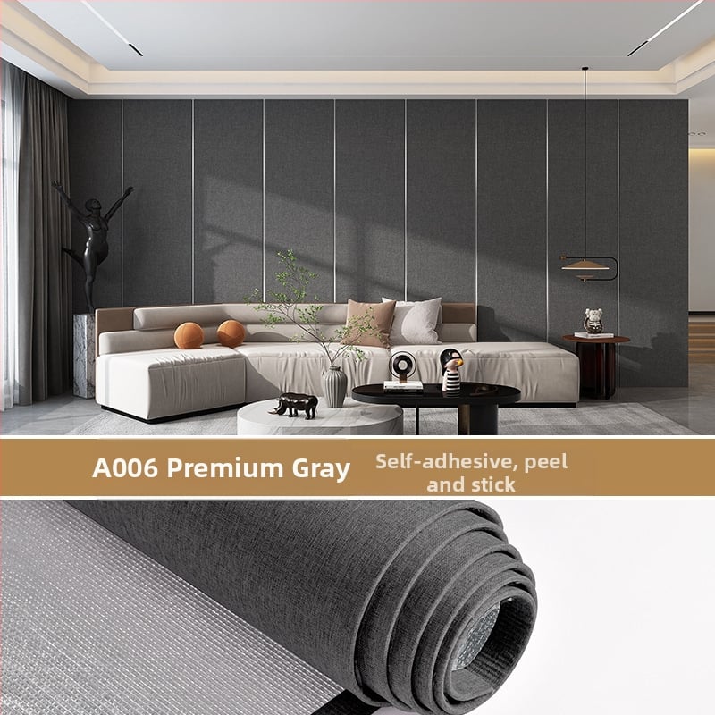 Lininis sienų audinys, daugiasluoksnė reljefinė paviršiaus, atsparus drėgmei, miegamajam ir televizoriaus fono dekorui, šiuolaikiškas minimalistinis stilius