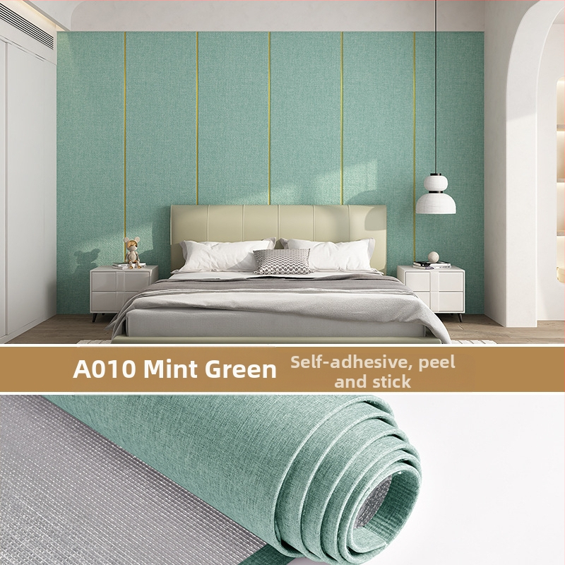 Lininis sienų audinys, daugiasluoksnė reljefinė paviršiaus, atsparus drėgmei, miegamajam ir televizoriaus fono dekorui, šiuolaikiškas minimalistinis stilius