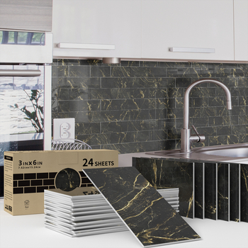 PET 3D sienos lipdukas – lipnus, atsparus vandeniui ir aliejui atsparus sienų dekorui svetainei, virtuvei ir voniai – modernus minimalistinis stilus