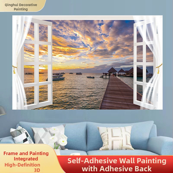 Αυτοκόλλητο τοίχου με θαλάσσιο τοπίο - αυτοκόλλητο PVC, χωρίς πλαίσιο, τοπίο για σαλόνι και υπνοδωμάτιο (Inkjet Εκτύπωση)