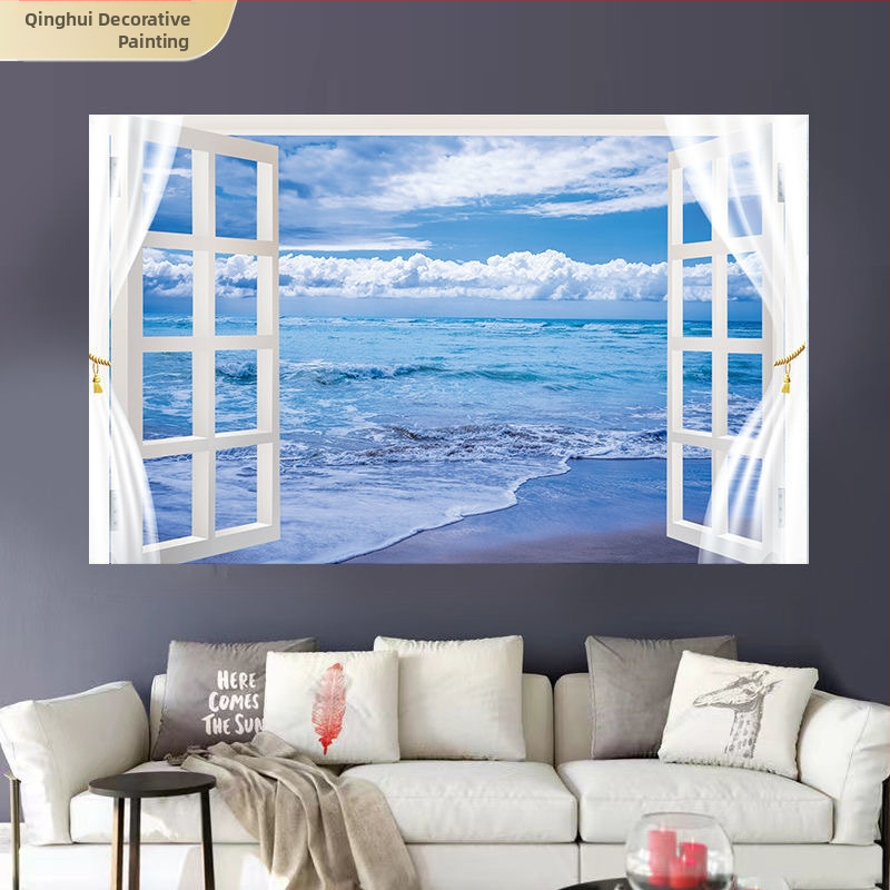 Αυτοκόλλητο τοίχου με θαλάσσιο τοπίο - αυτοκόλλητο PVC, χωρίς πλαίσιο, τοπίο για σαλόνι και υπνοδωμάτιο (Inkjet Εκτύπωση)
