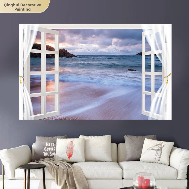 Αυτοκόλλητο τοίχου με θαλάσσιο τοπίο - αυτοκόλλητο PVC, χωρίς πλαίσιο, τοπίο για σαλόνι και υπνοδωμάτιο (Inkjet Εκτύπωση)
