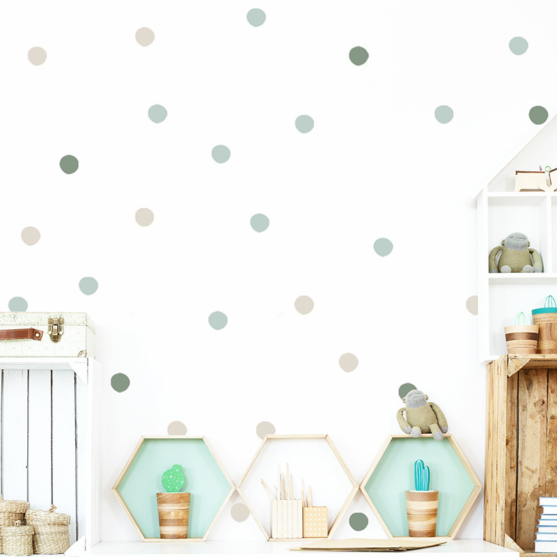 Morandi taškų sienų lipdukas mergaitei – miegamajam ir koridoriui, PVC, HOMEYAN, modernus minimalistinis dekoras