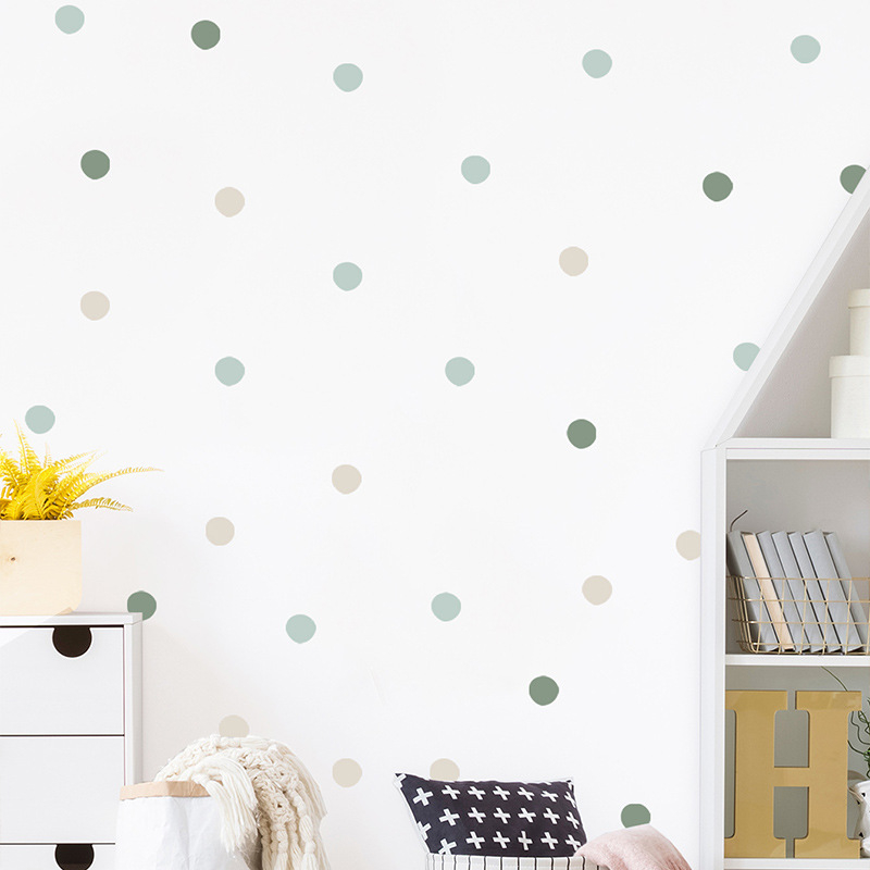 Morandi taškų sienų lipdukas mergaitei – miegamajam ir koridoriui, PVC, HOMEYAN, modernus minimalistinis dekoras