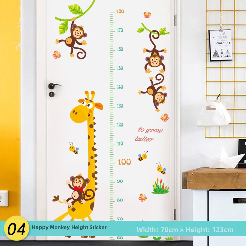 Žirafos karikatūra – aukščio matavimo sienos lipdukas – PVC, Prekės ženklas Shun Ran, Atsparus vandeniui, Modelis 19373433771