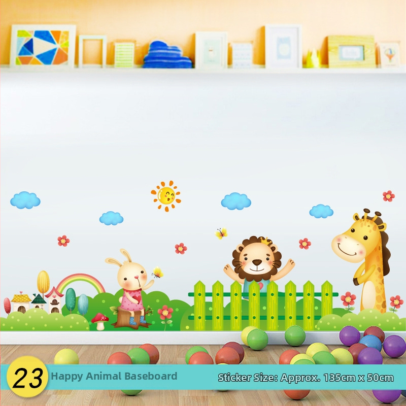 Žirafos karikatūra – aukščio matavimo sienos lipdukas – PVC, Prekės ženklas Shun Ran, Atsparus vandeniui, Modelis 19373433771