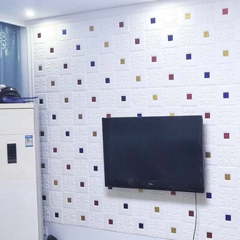 3D putų plytų sienų lipdukas, lipnus, atsparus vandeniui, pelėsiams, antistatinis ir garso izoliacija; iš XPE putų; motyvai: vieno tono, širdis, geometrija, penkiakampė žvaigždė, augalai; tinka svetainei, miegamajam ir biurui.