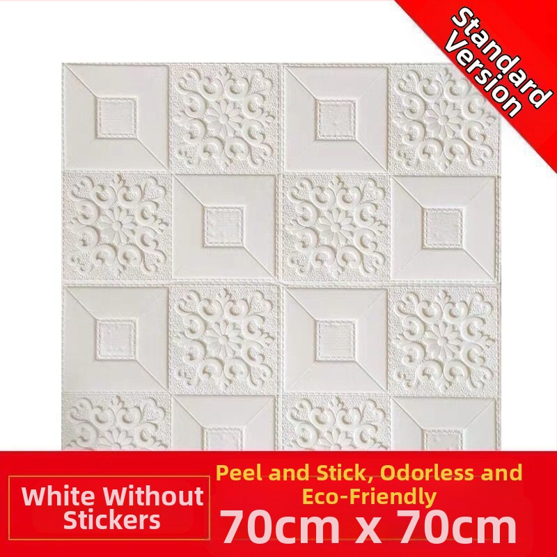 3D putų plytų sienų lipdukas, lipnus, atsparus vandeniui, pelėsiams, antistatinis ir garso izoliacija; iš XPE putų; motyvai: vieno tono, širdis, geometrija, penkiakampė žvaigždė, augalai; tinka svetainei, miegamajam ir biurui.