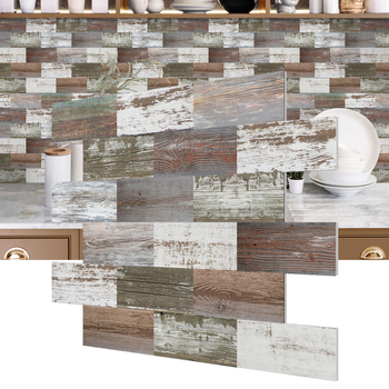 Sienos lipdukas – XPE putų, atsparus vandeniui lipnus 3D siuvimo rašto dekoras virtuvei ir voniai, modelis 22117422025, 1 vnt.