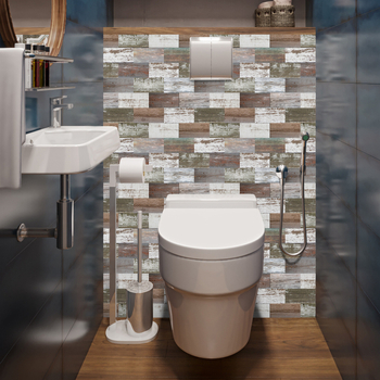 Sienos lipdukas – XPE putų, atsparus vandeniui lipnus 3D siuvimo rašto dekoras virtuvei ir voniai, modelis 22117422025, 1 vnt.